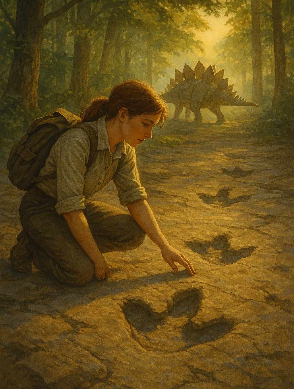 Leia finds dinosaur tracks